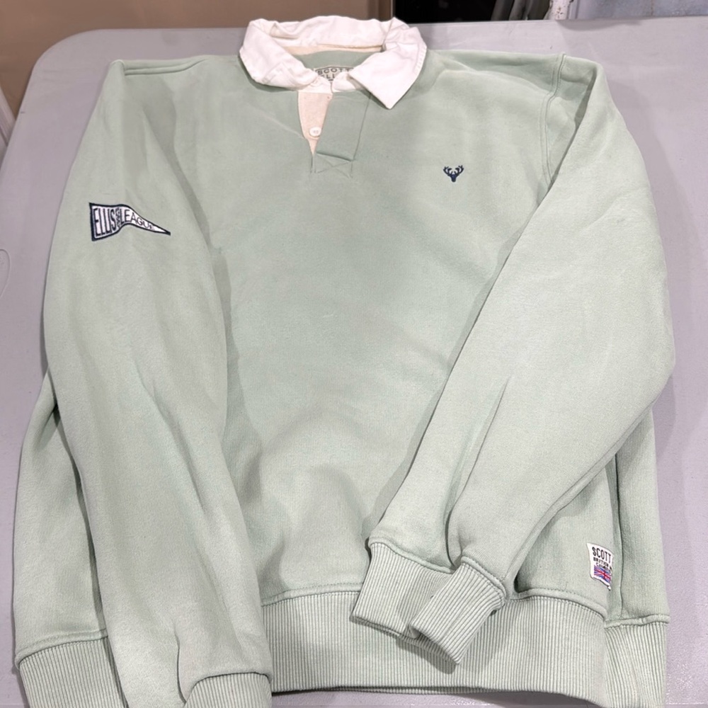 Ellesse Green Sweatshirt with White Collar